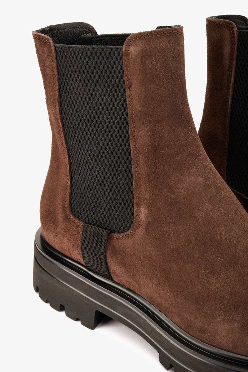 Stivaletto chelsea camoscio testa moro