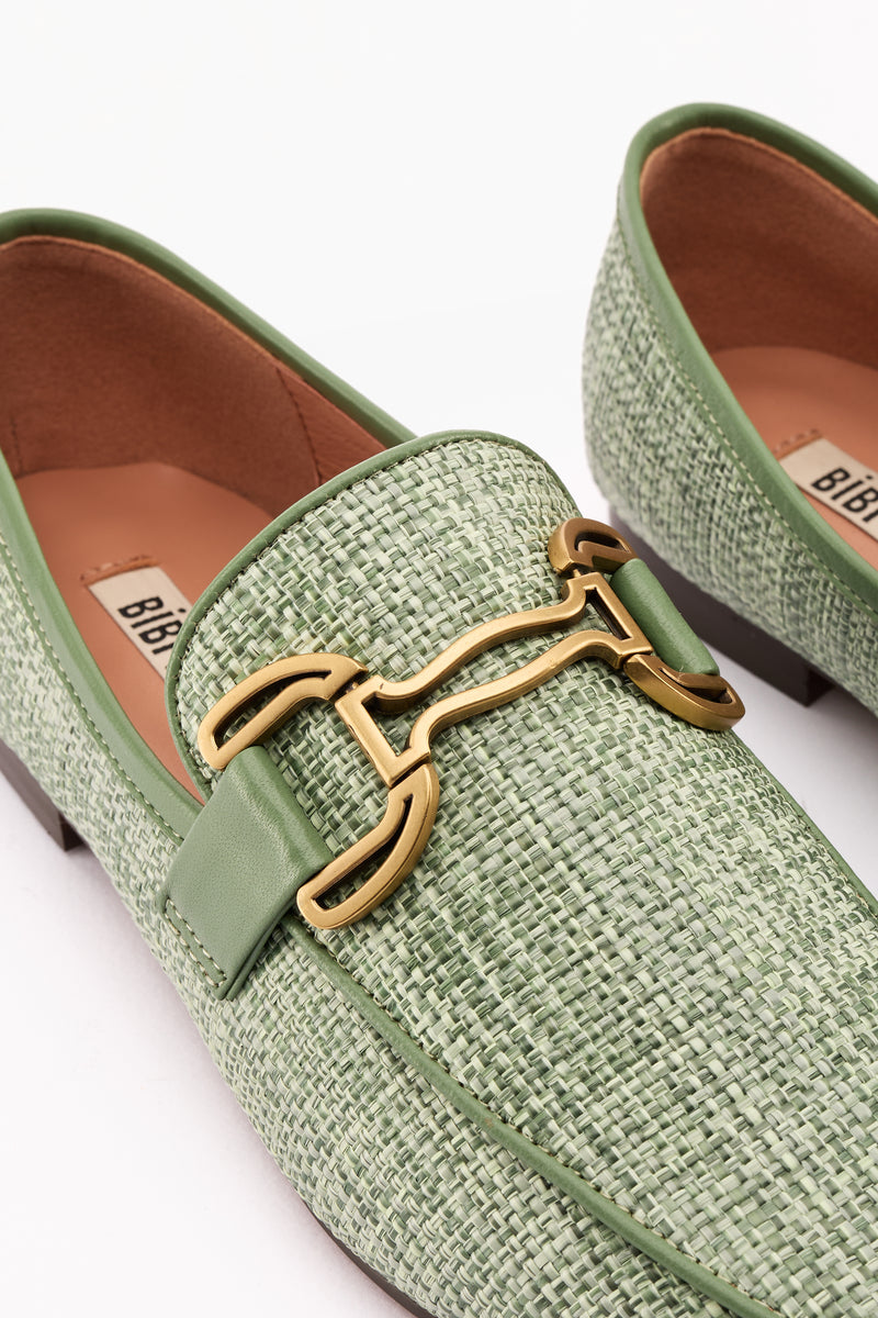 Mocassino rafia verde
