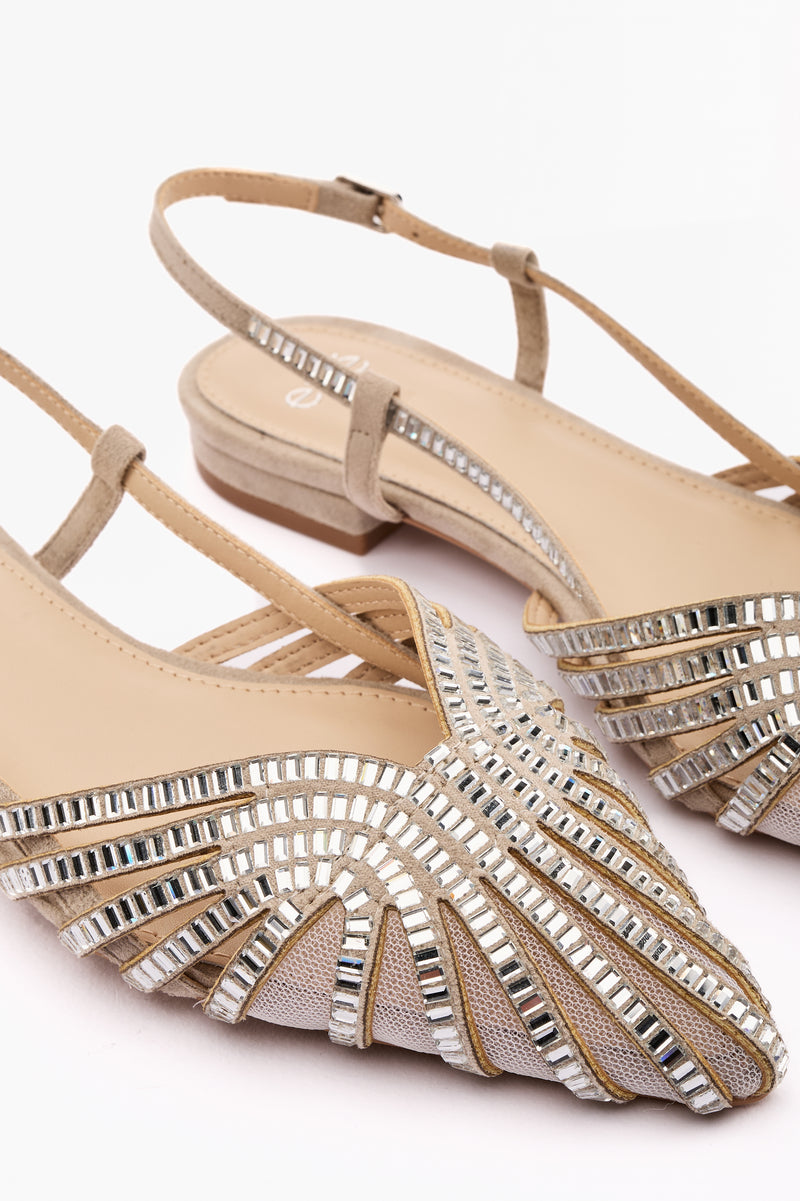 Slingback strass argento