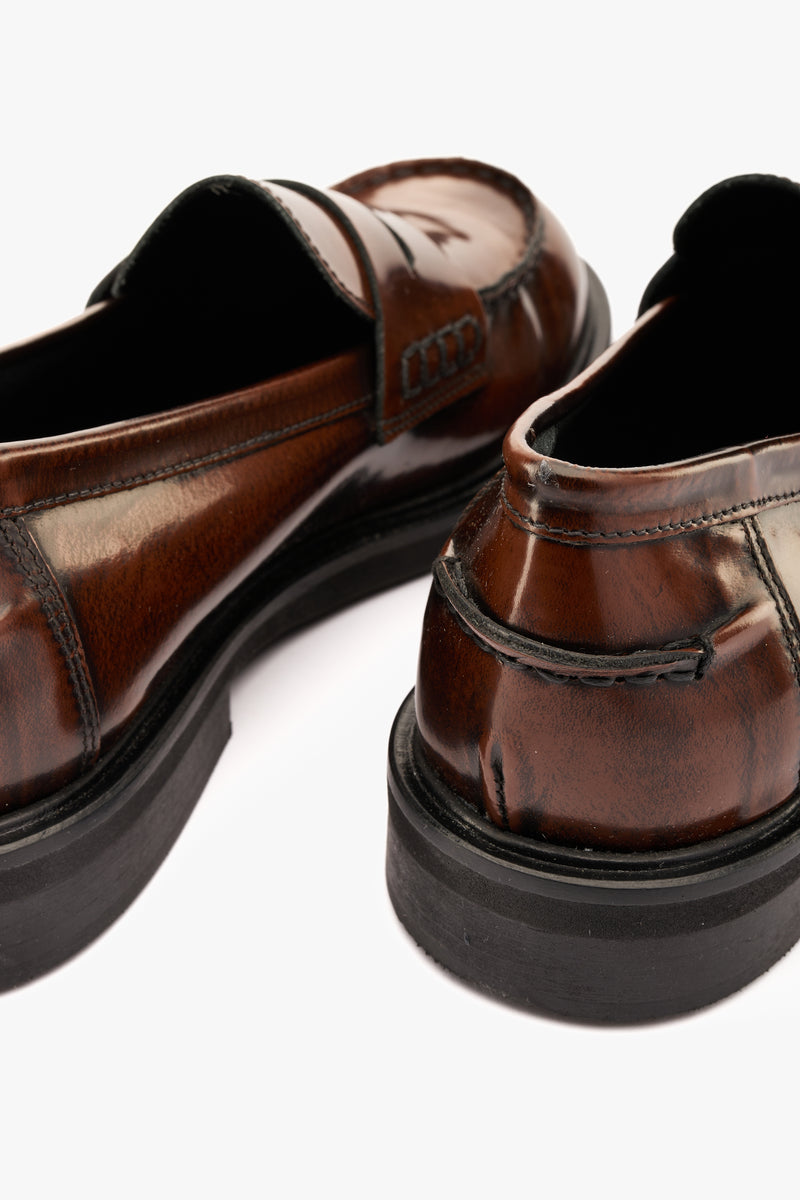 Mocassino abrasivato cognac