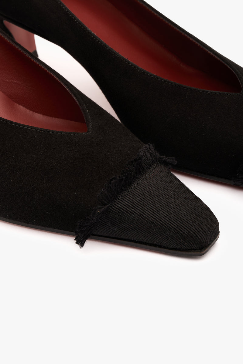 Décolleté Ava camoscio nero/grò