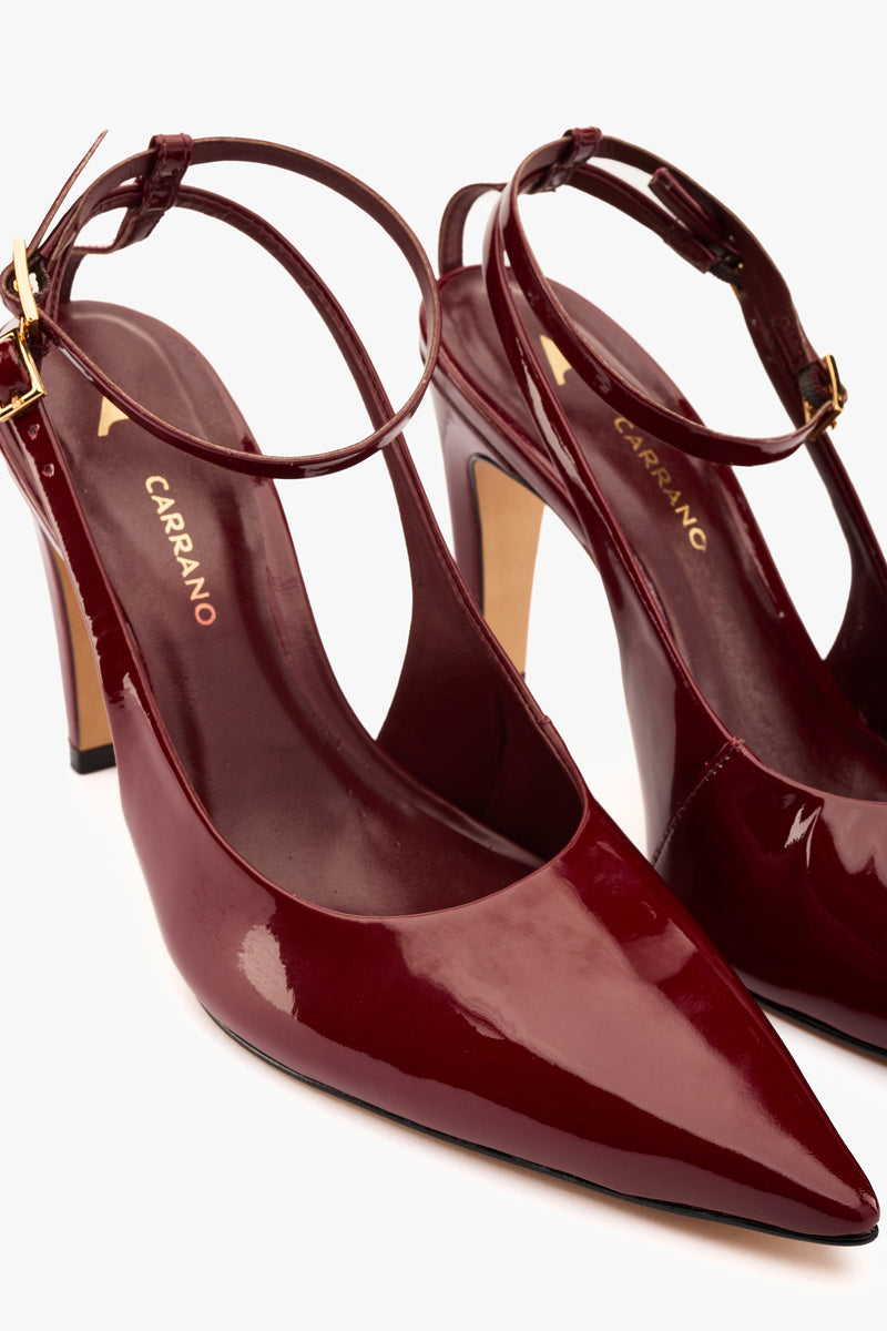 Slingback vernice burgundy