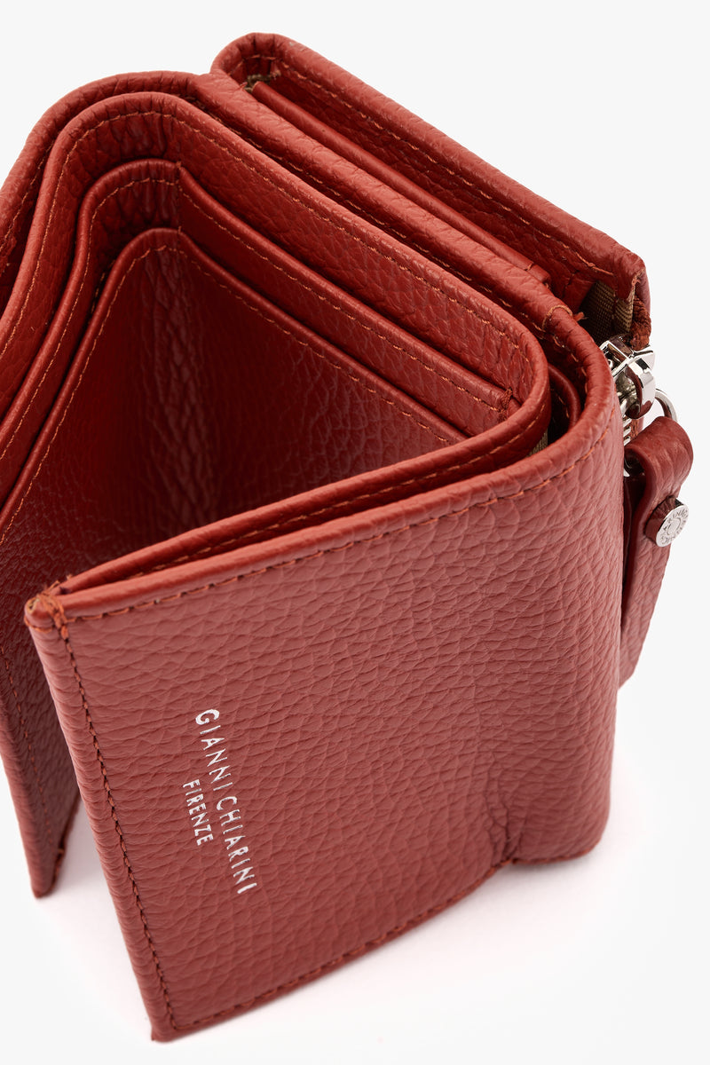 Portafoglio Grain brick red