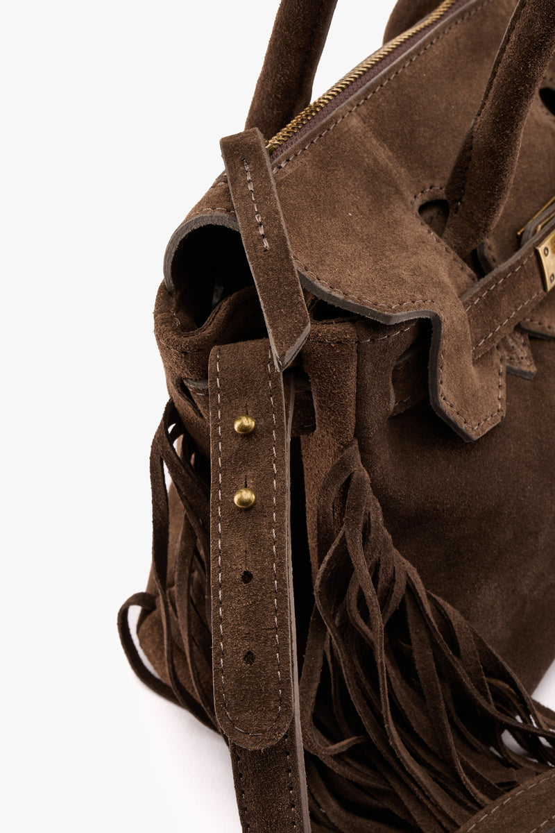 Borsa mini frange cioccolato