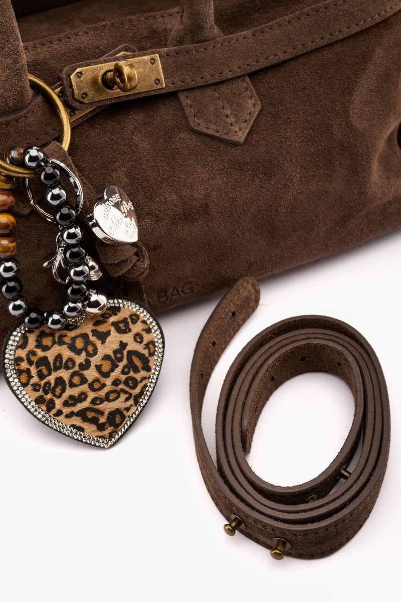 Borsa a spalla camoscio moro