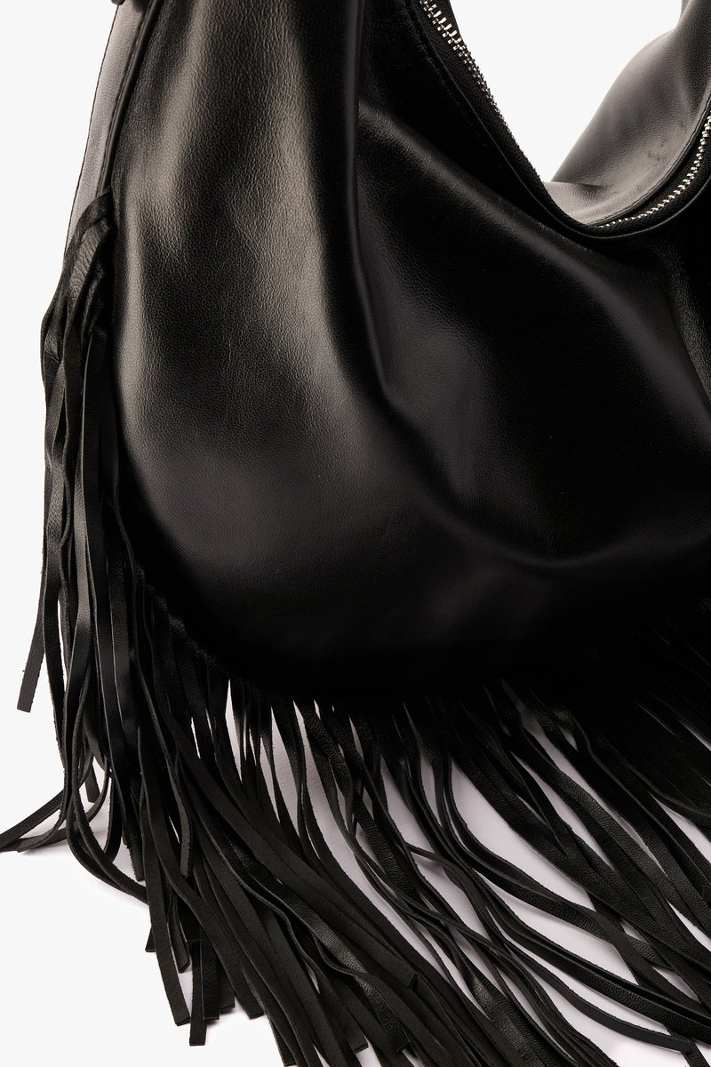Borsa a spalla frange nero