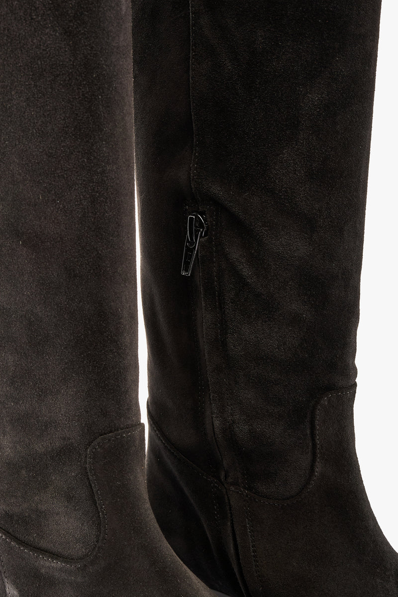 Stivale velour nero