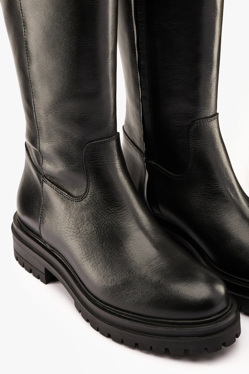 Stivale pelle nero