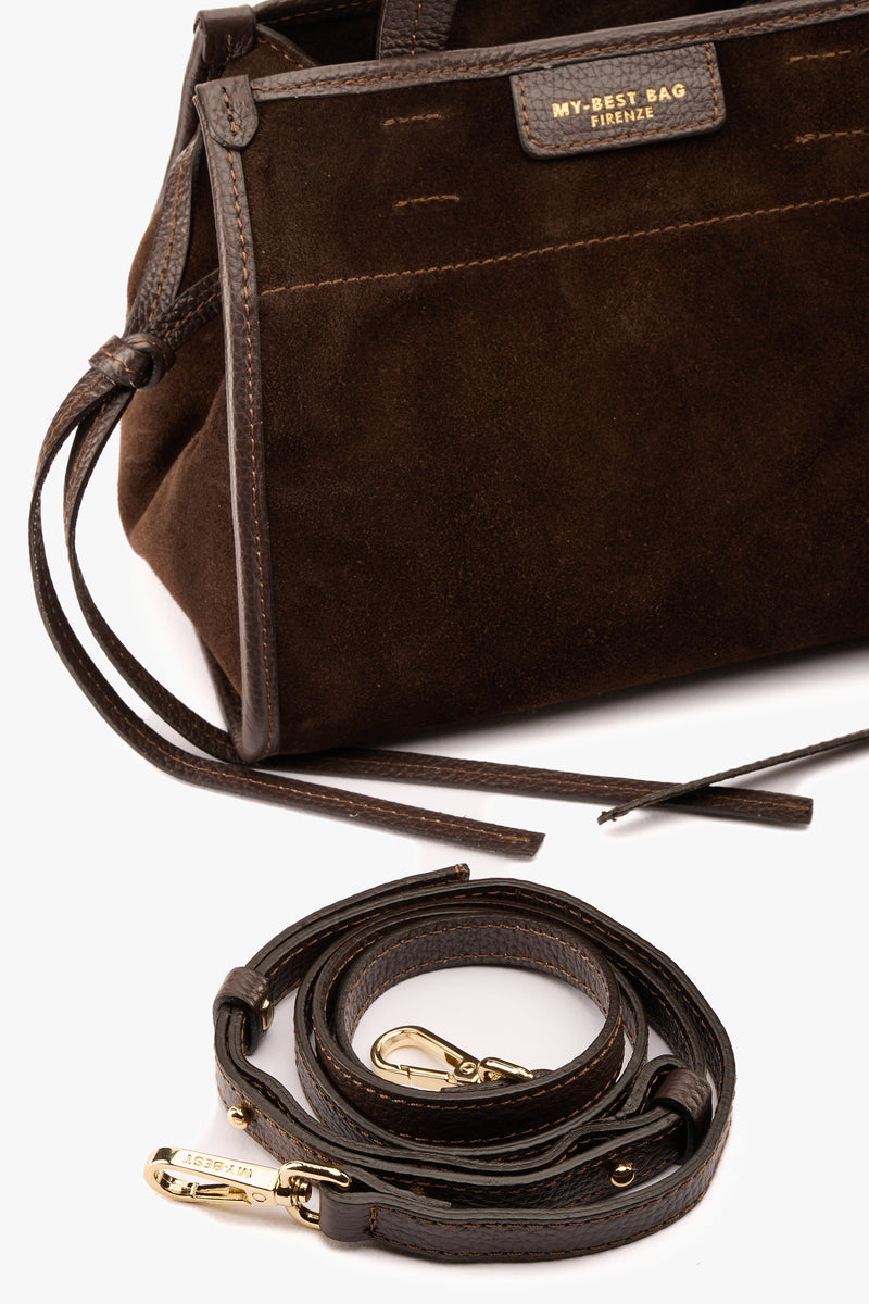 Borsa Diva small suede chocolate