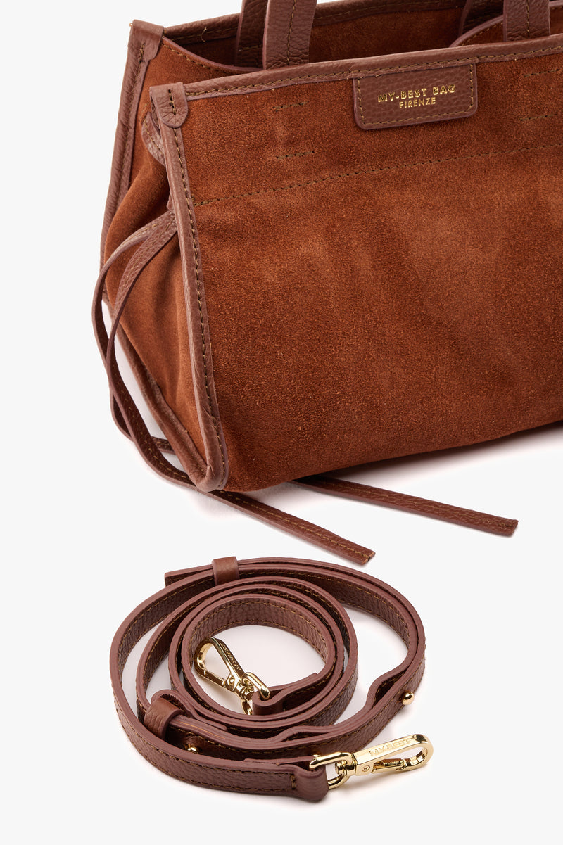 Borsa Diva small suede bruciato
