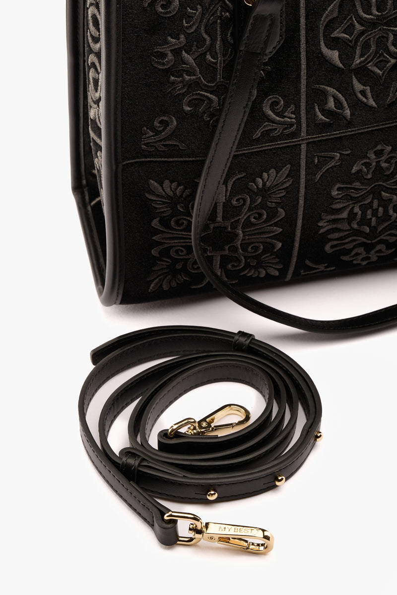 Borsa Atena small lisbona velvet black