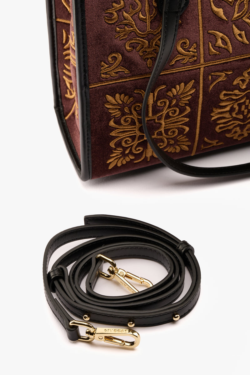 Borsa Atena small lisbona velvet tabac