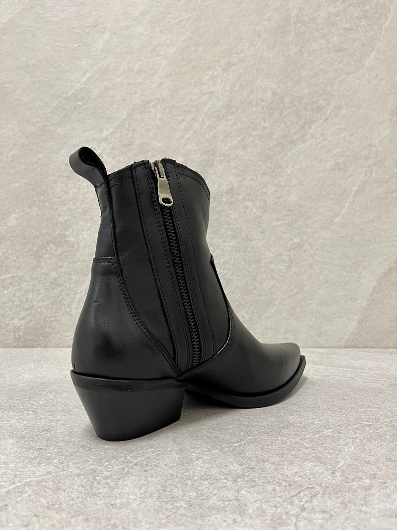 Stivaletto texano pelle nera
