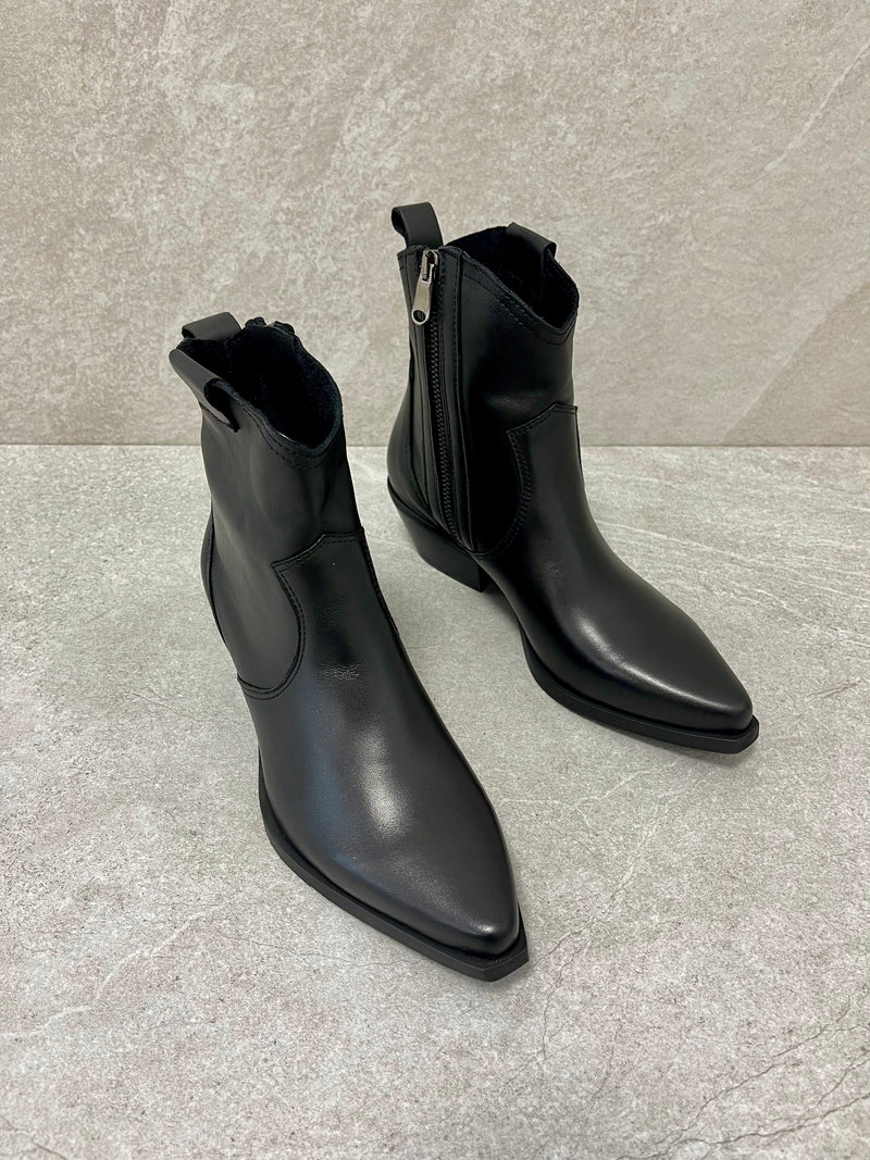 Stivaletto texano pelle nera