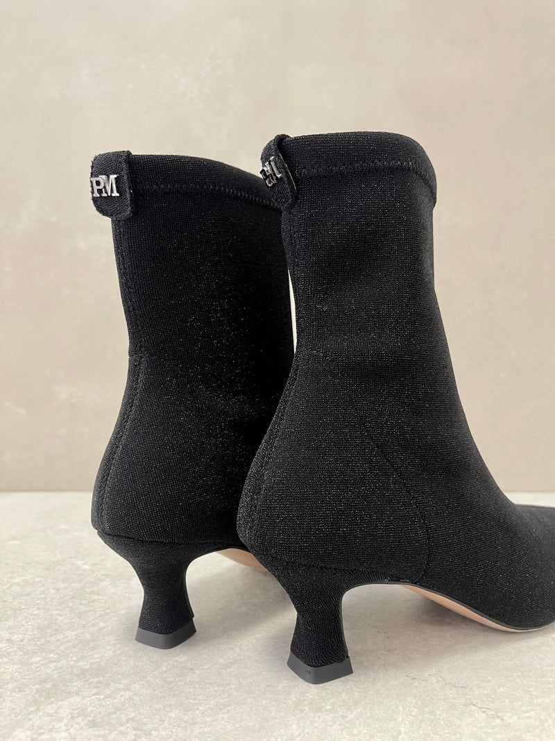 Stivaletto stretch nero lurex