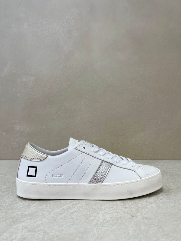 Sneaker D.A.T.E. hill low calf white-platinum