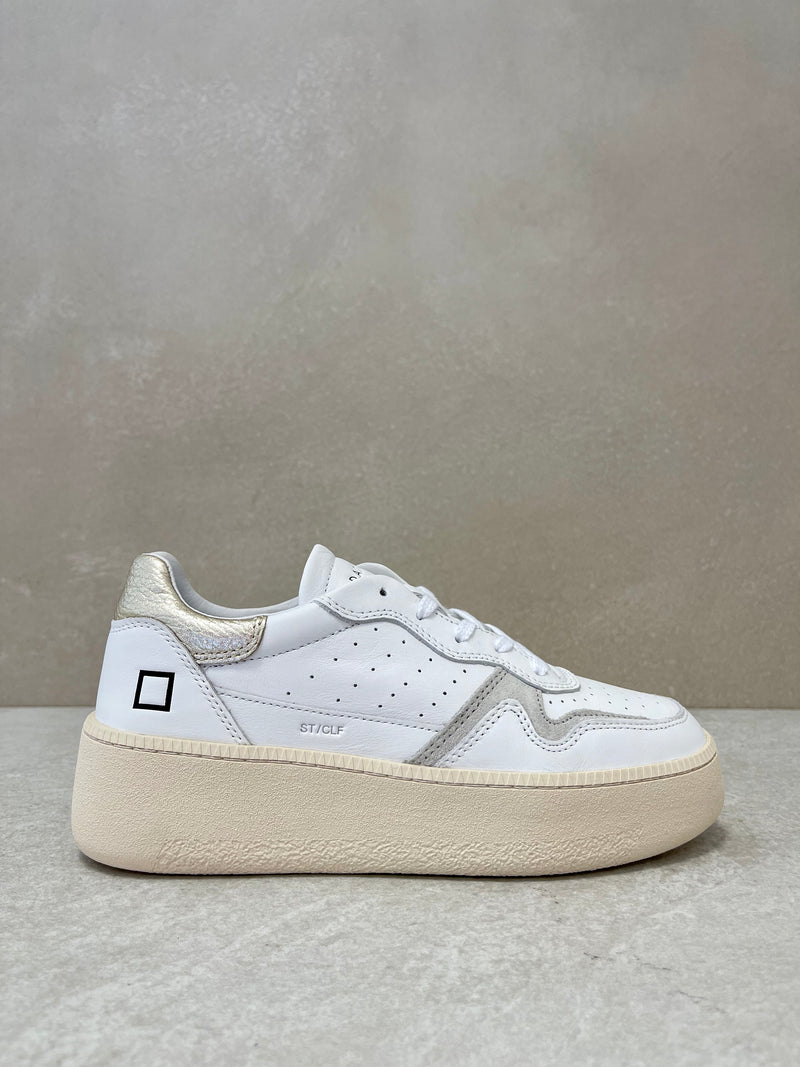 Sneaker D.A.T.E. step calf white-lilla