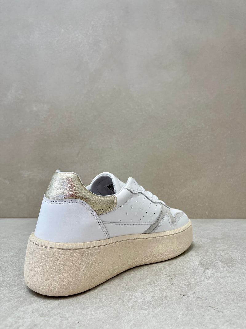 Sneaker D.A.T.E. step calf white-lilla