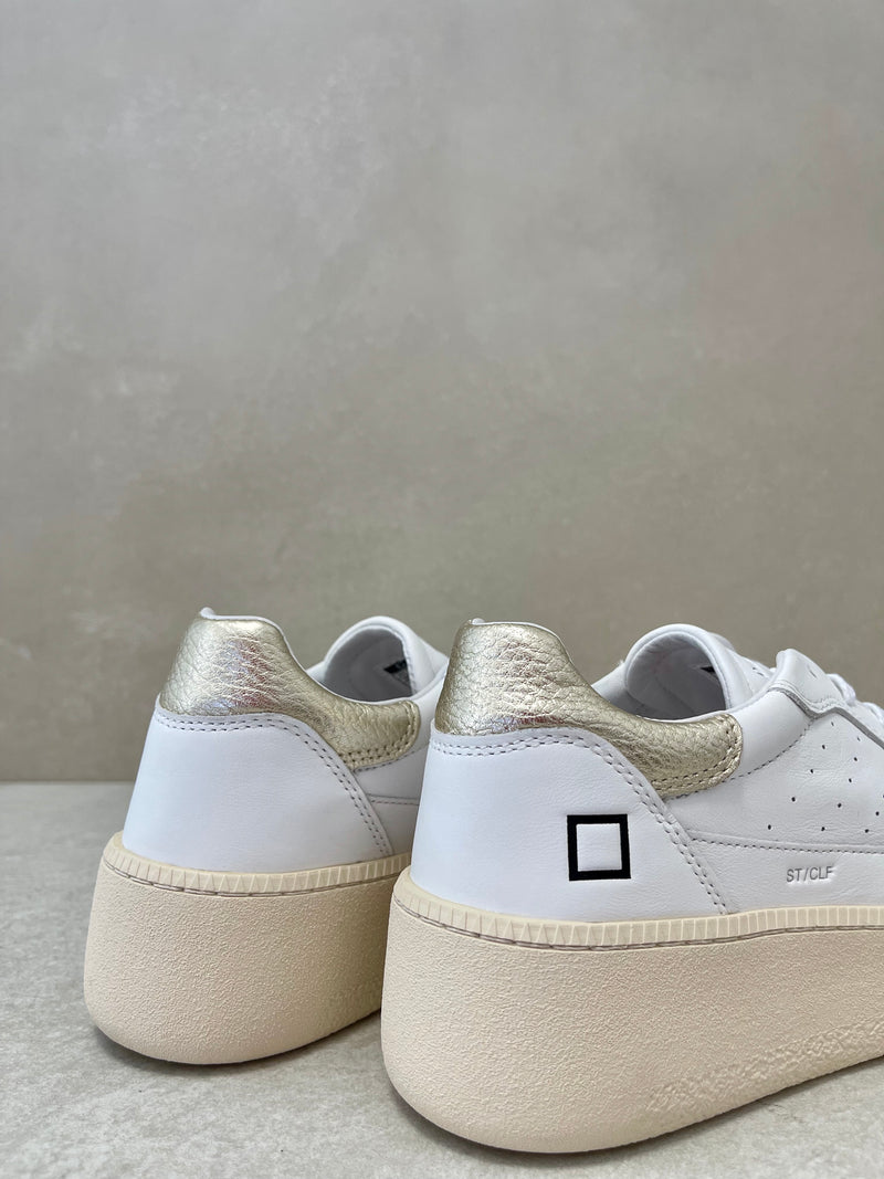 Sneaker D.A.T.E. step calf white-lilla