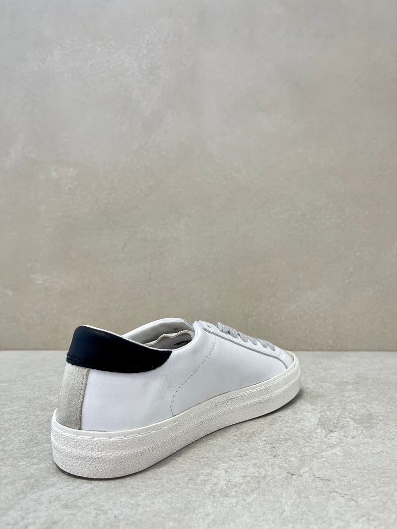 Sneaker D.A.T.E. hill low vintage calf white-platinum