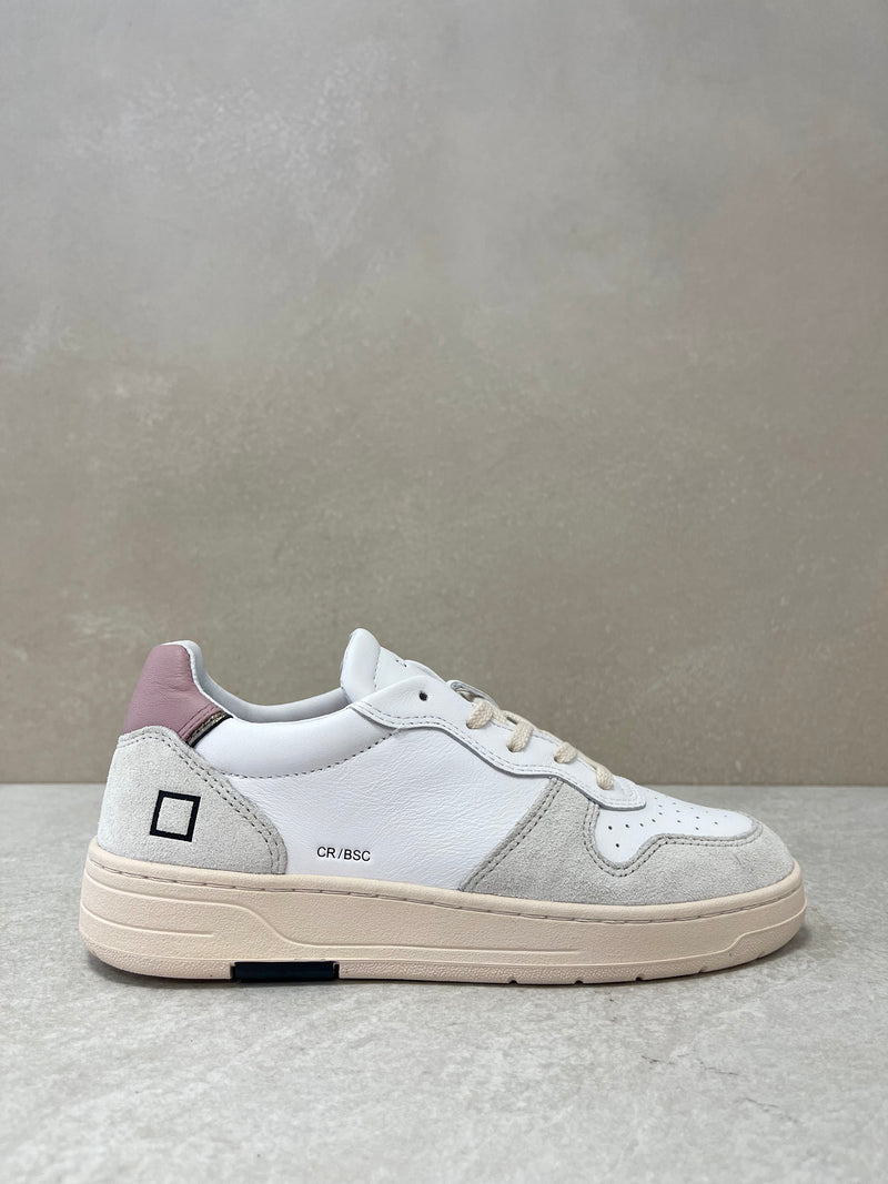 Sneaker D.A.T.E. court basic white-pink