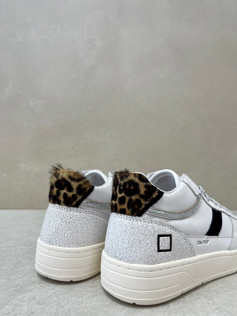 Sneaker D.A.T.E. court 2.0 mid pop white-leopard
