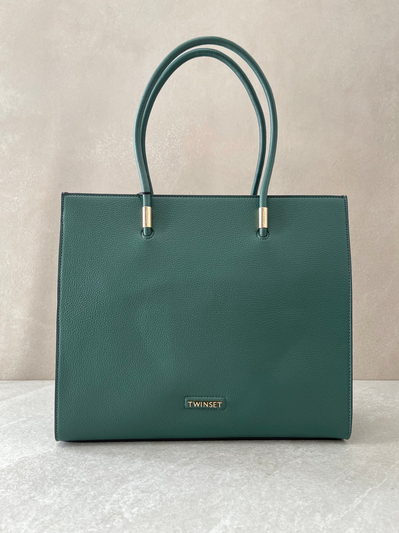 Borsa shopping verde bottiglia