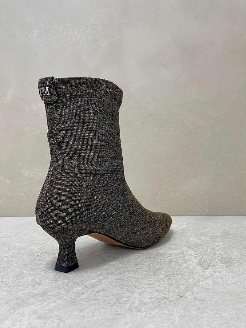 Stivaletto stretch bronzo lurex