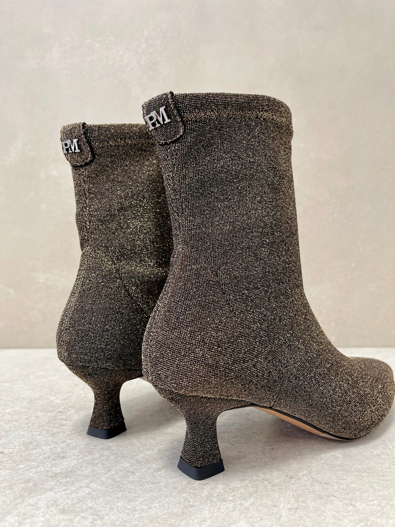 Stivaletto stretch bronzo lurex