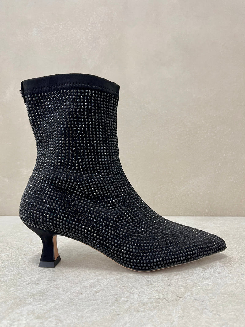 Stivaletto strass nero