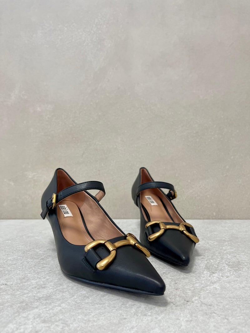 Décolleté nera con morsetto