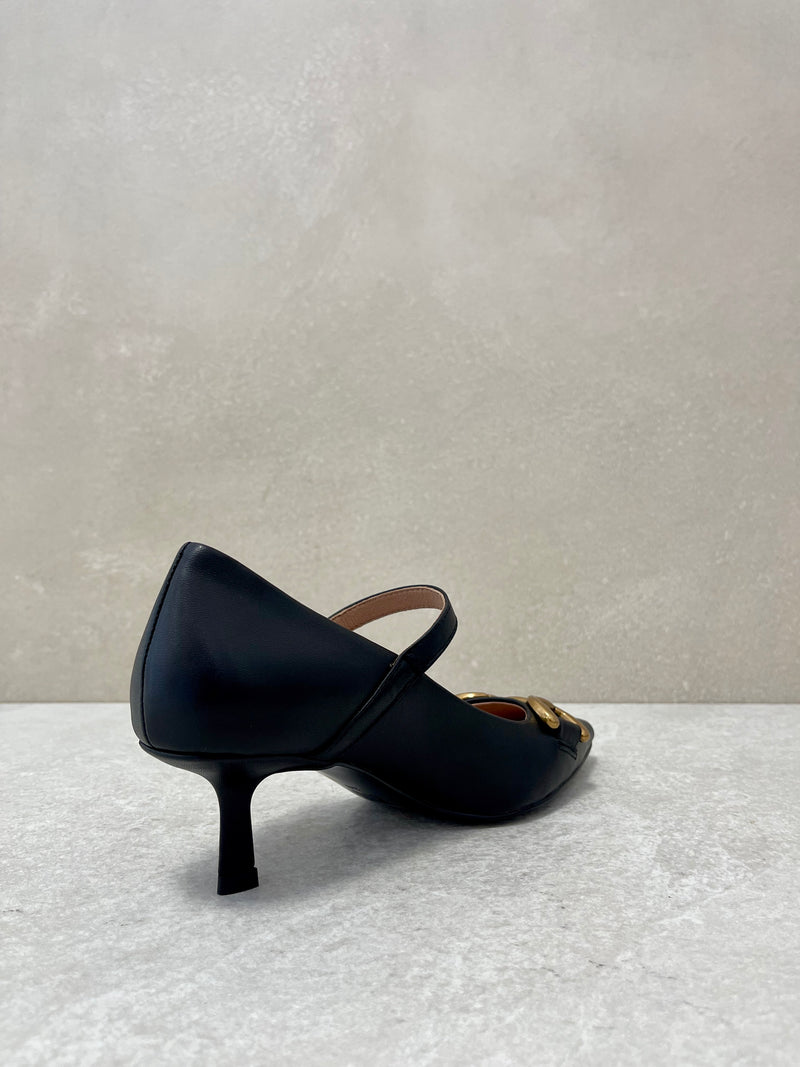 Décolleté nera con morsetto