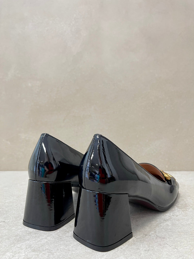 Mocassino naplak nero con tacco