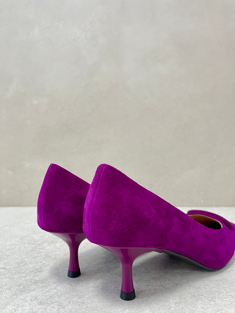 Décolleté camoscio magenta
