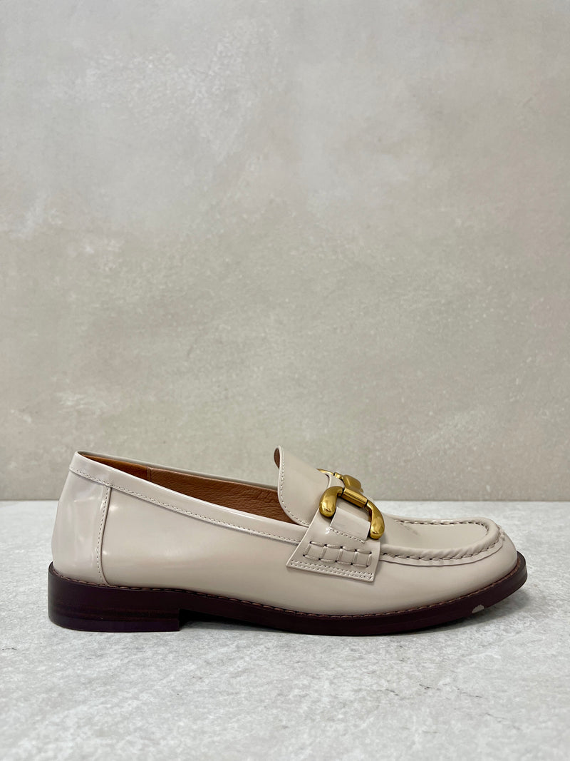 Mocassino college beige morsetto