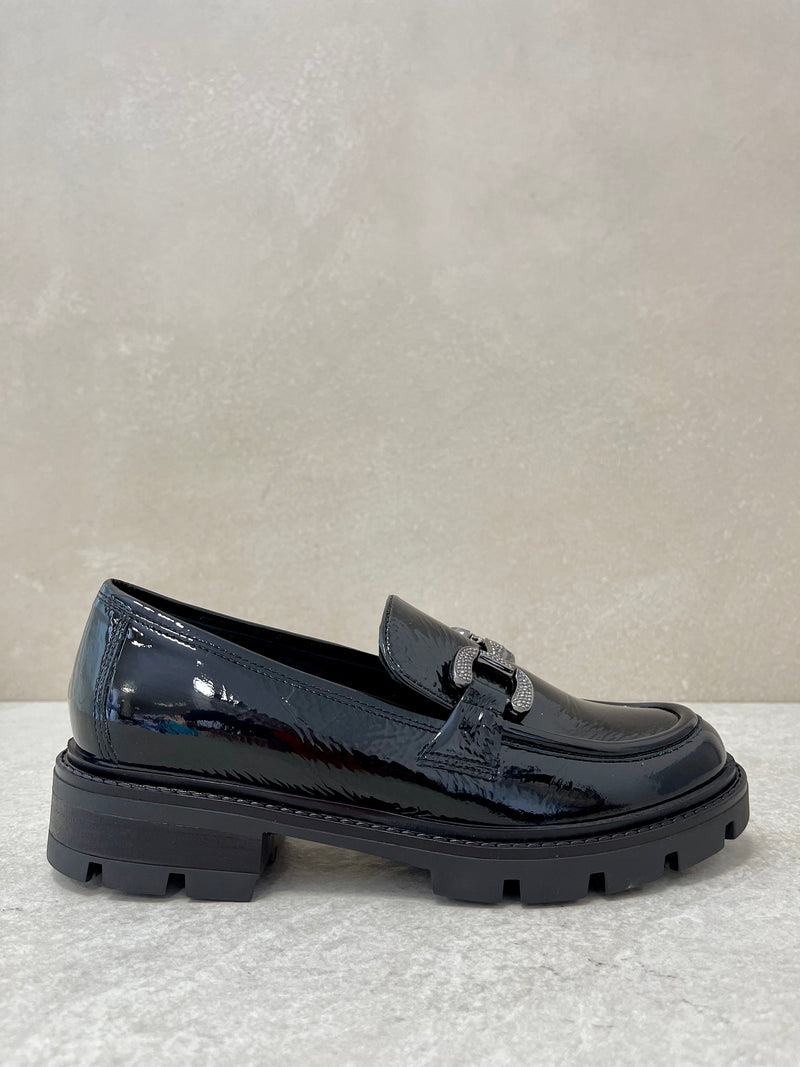 Mocassino nero lucido