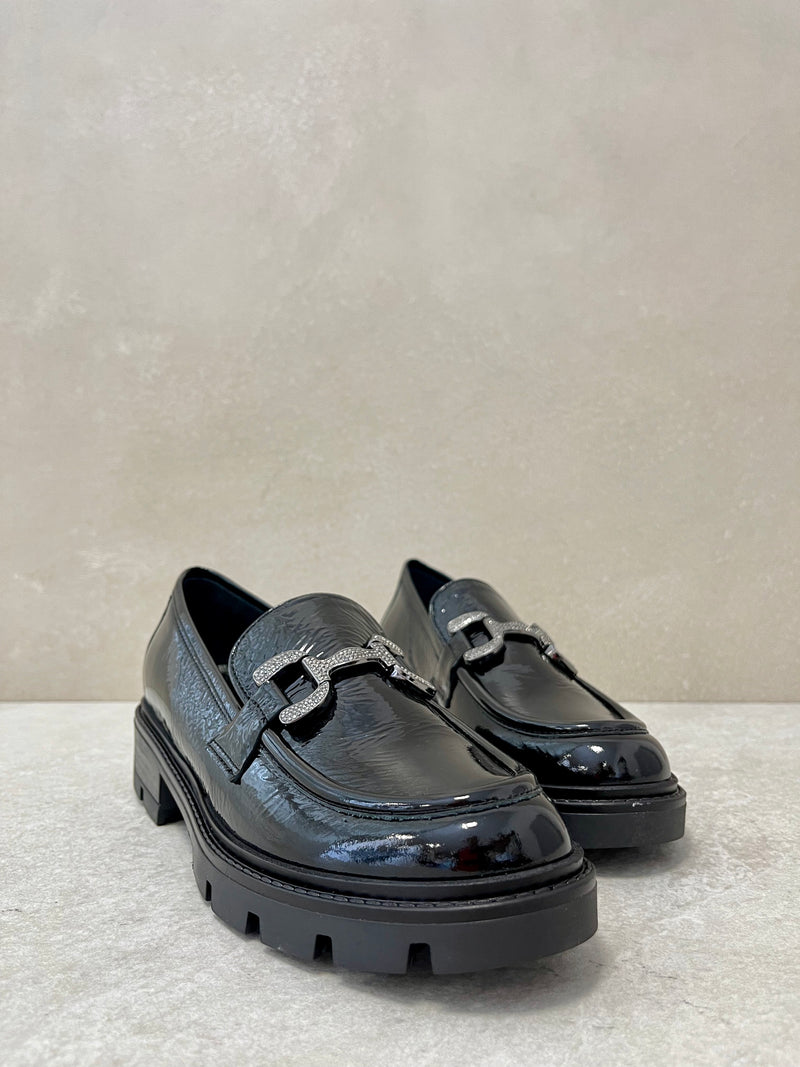 Mocassino nero lucido