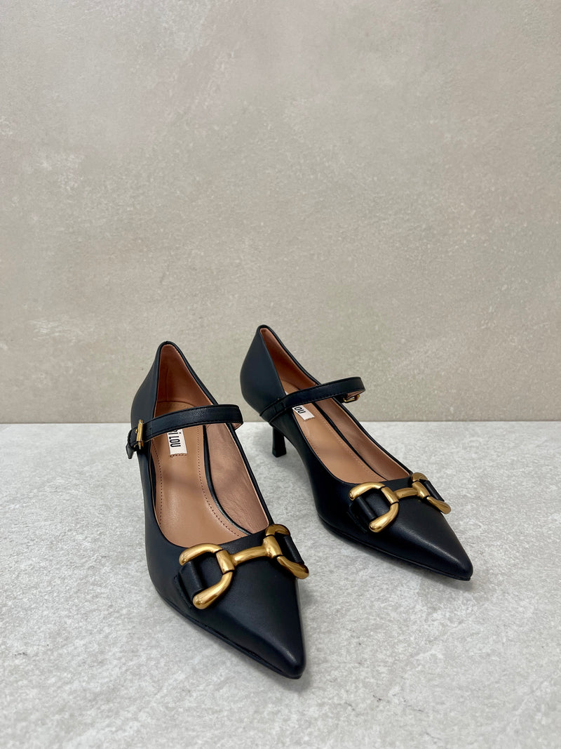 Décolleté nera con morsetto