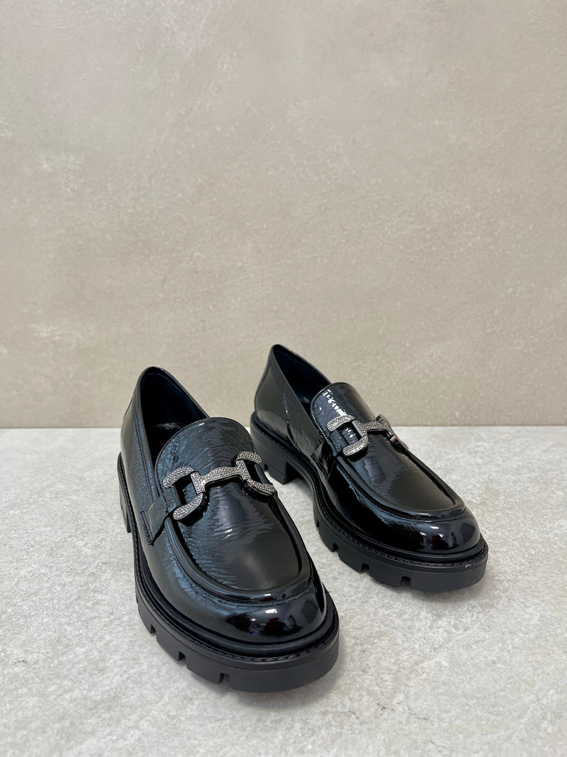 Mocassino nero lucido