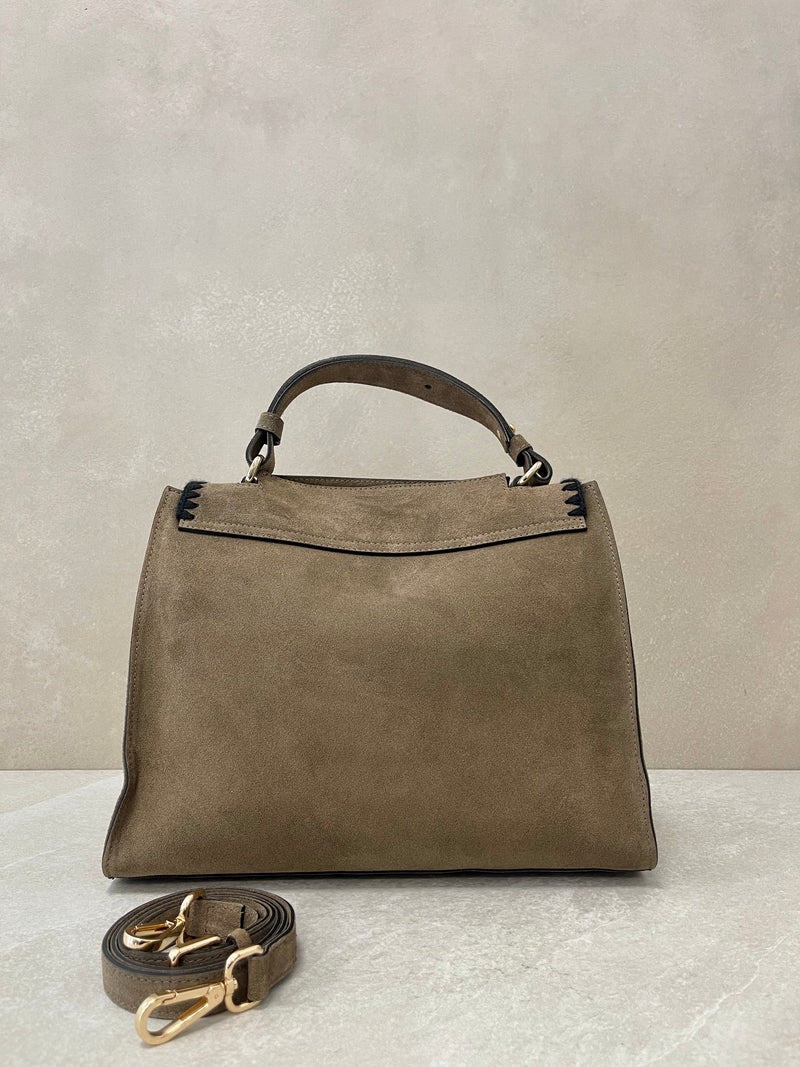 Borsa cartella grande kaki