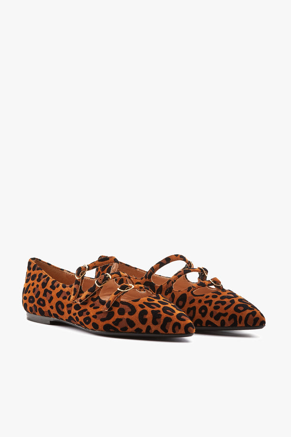 Ballerina multi fibbia leopardato