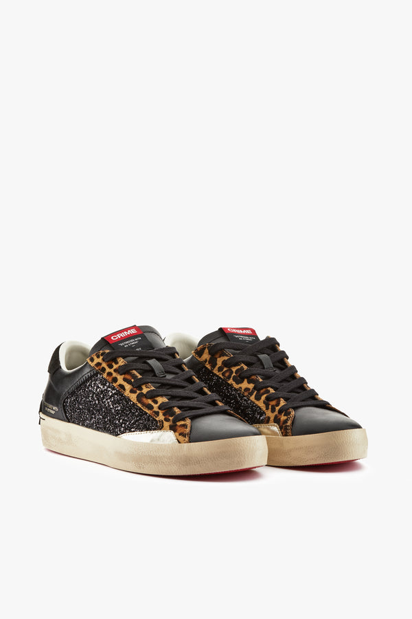 Sneaker Distressed black dust-animalier