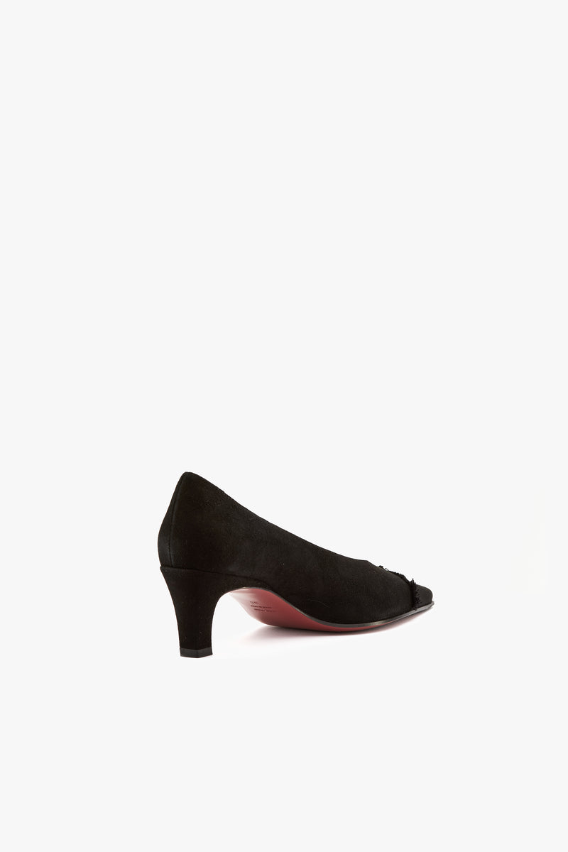 Décolleté Ava camoscio nero/grò