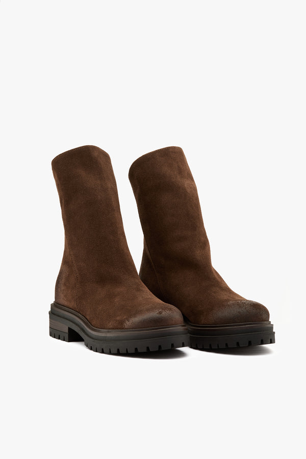 Stivaletto camoscio coffee