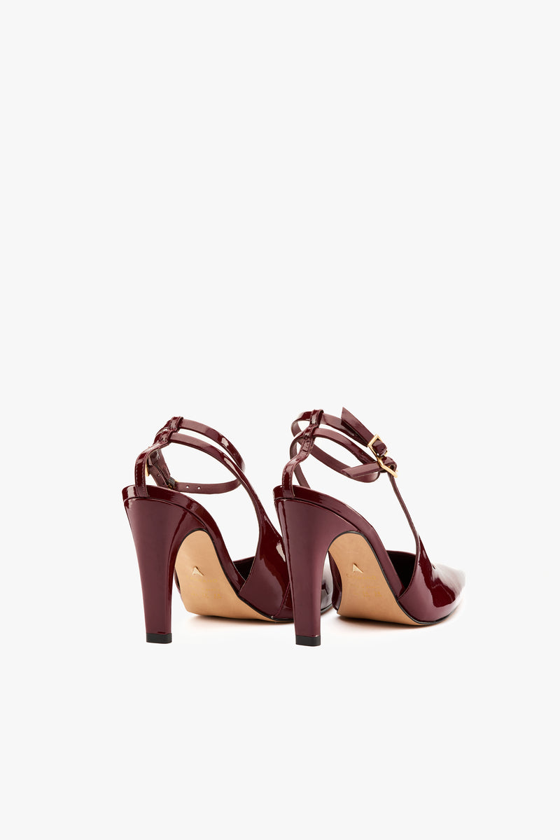Slingback vernice burgundy