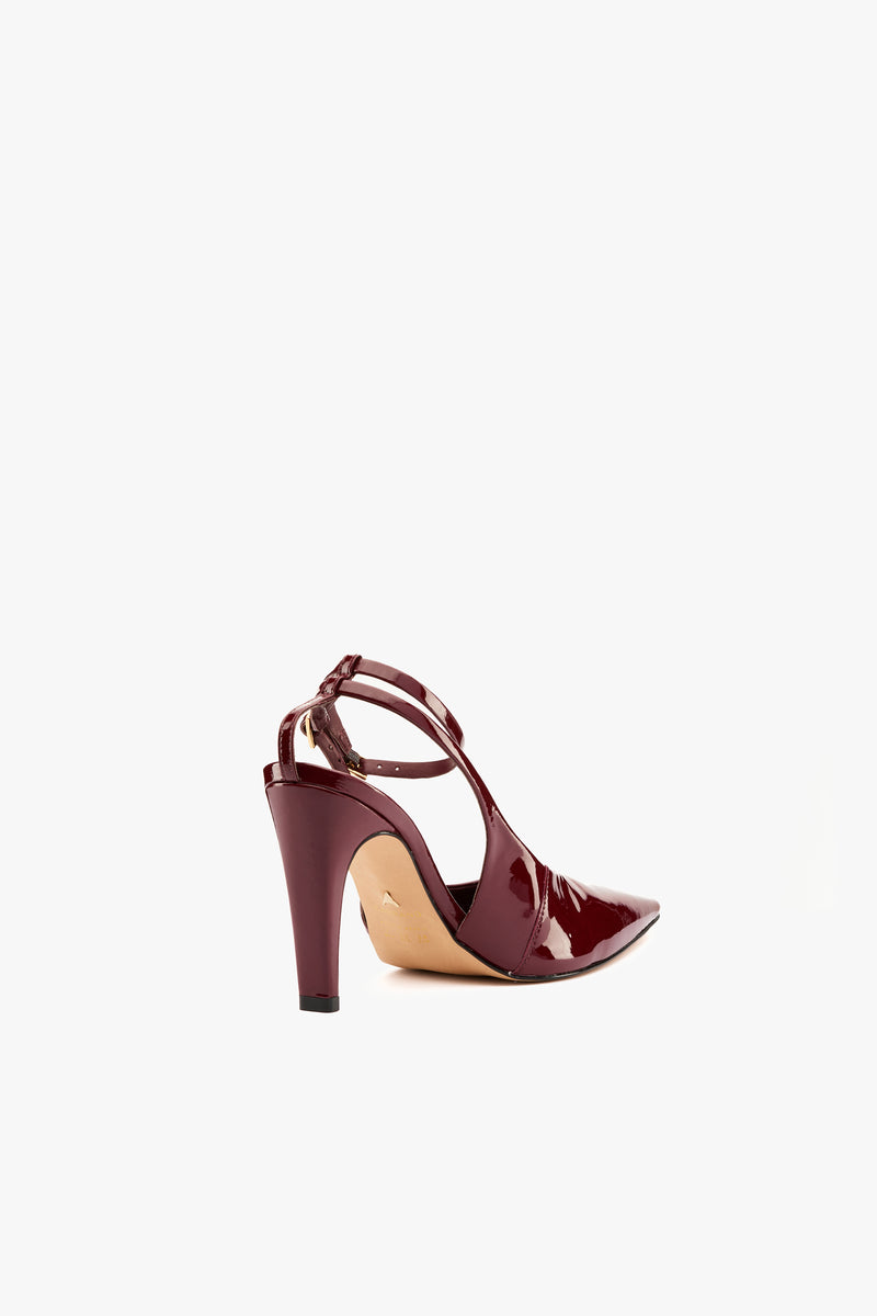 Slingback vernice burgundy