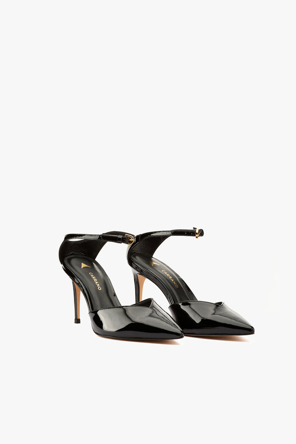 Slingback vernice nero