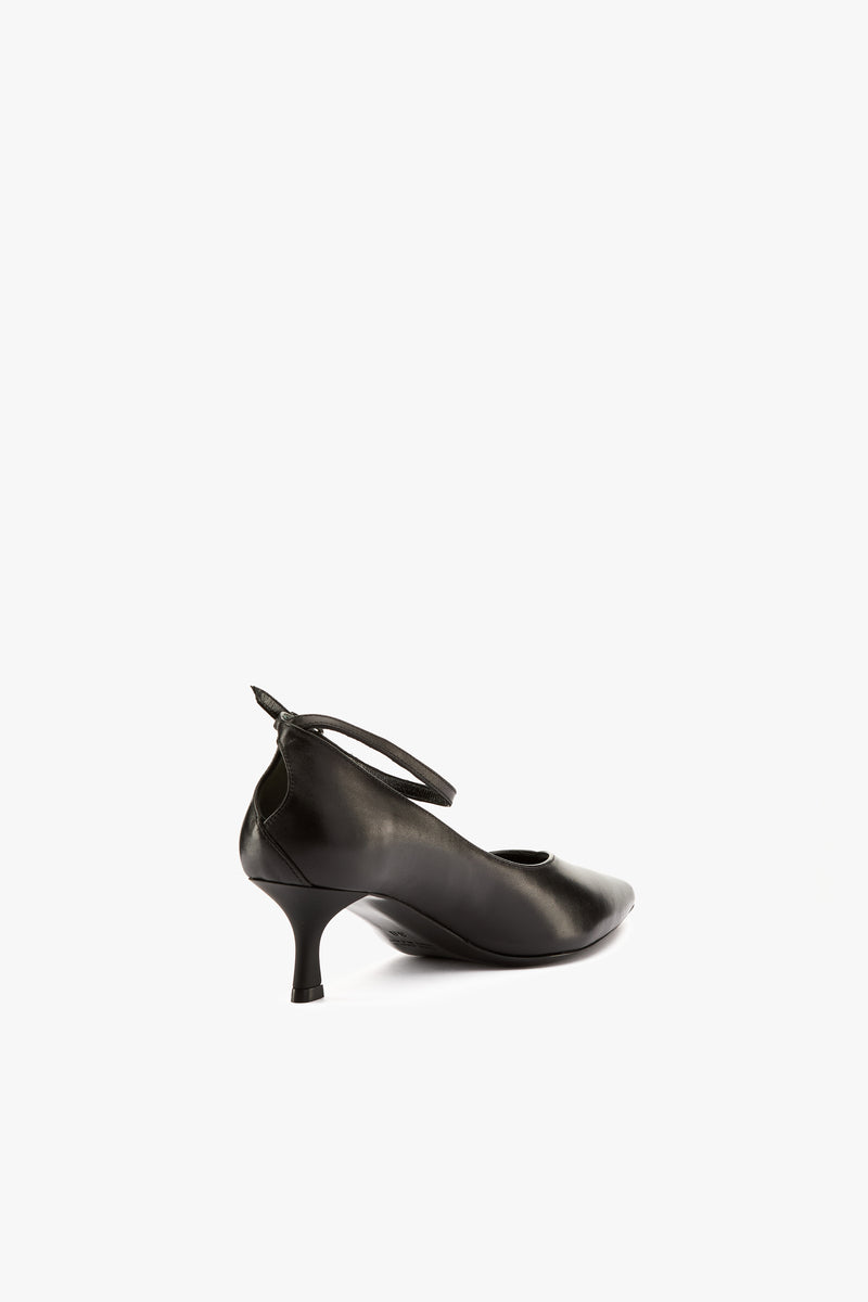Décolleté nappa nera cinturino