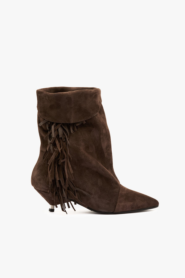 Stivaletto camoscio frange