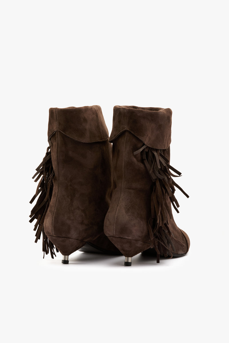 Stivaletto camoscio frange